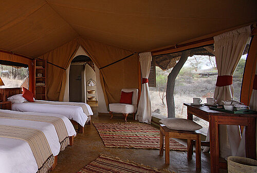 Luxuriöse Zelte im Lewa Safari Camp in Nordkenia