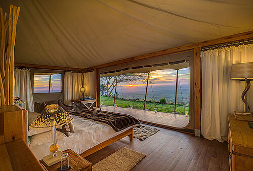 Luxuriöse Safari Zelte im Loisaba Tented Camp in Nordkenia