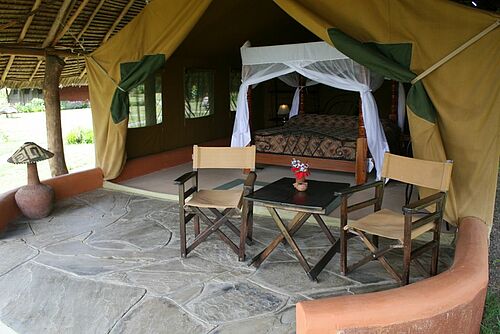 Komfortable Zelte im Flamingo Hill Camp am Lake Nakuru in Kenia