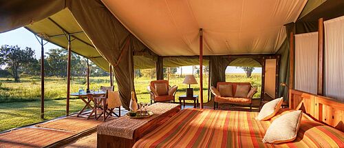 Luxuriöses Safari Zelt im Elephant Pepper Camp in der Masai Mara in Kenia
