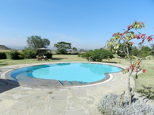 Pool im Flamingo Hill Camp am Lake Nakuru in Kenia