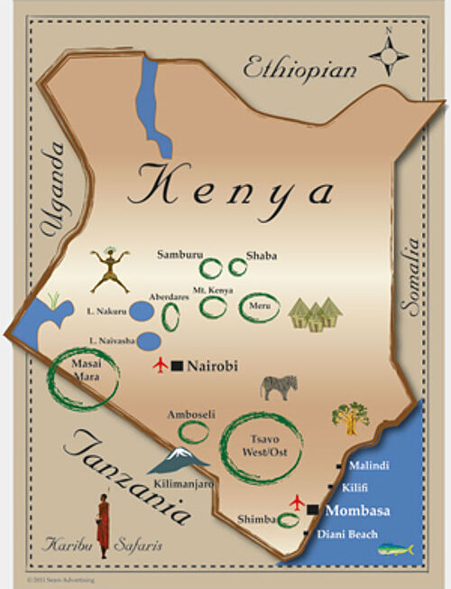 Karte Kenia