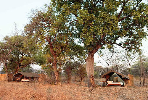 Nkonzi Camp in South Luangwa, Sambia