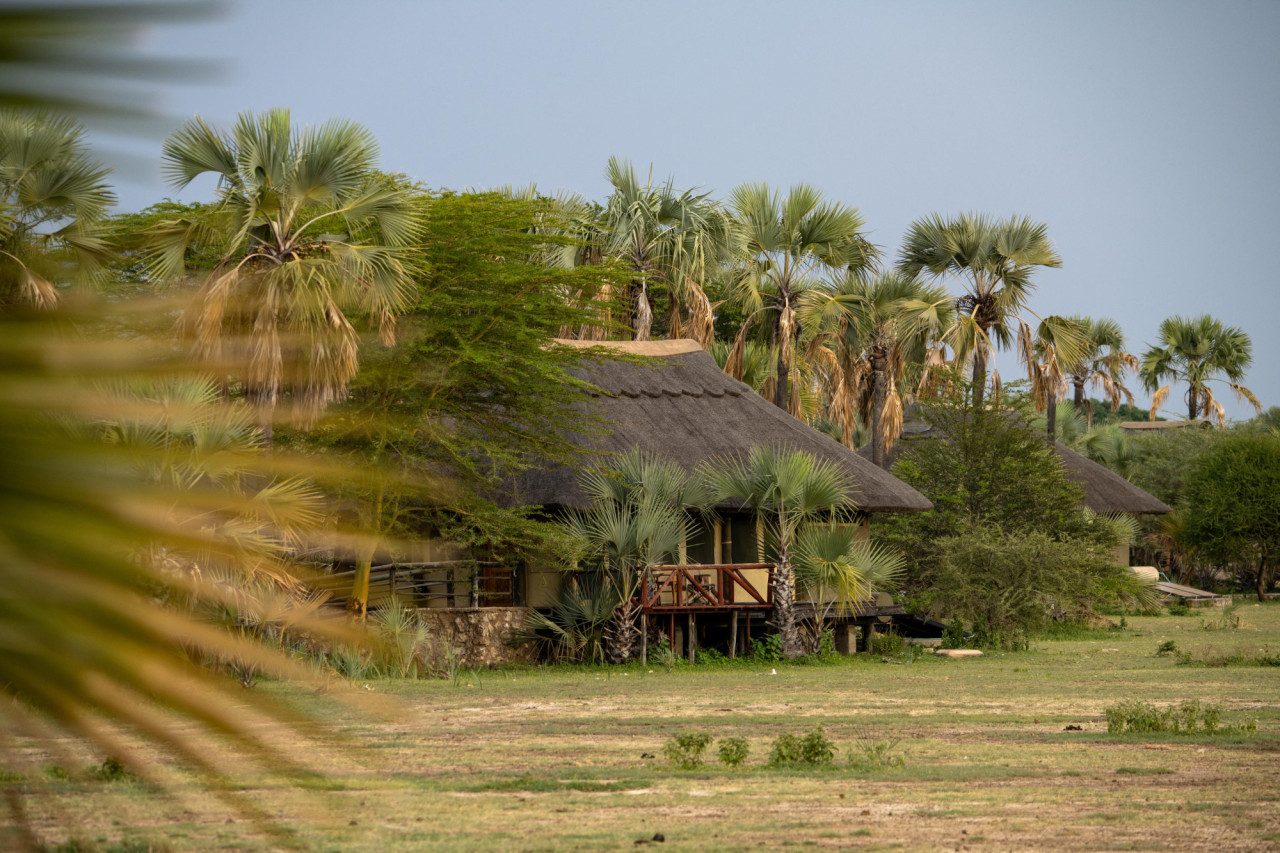 Das Cottage mit Blick auf den Lake Manyara