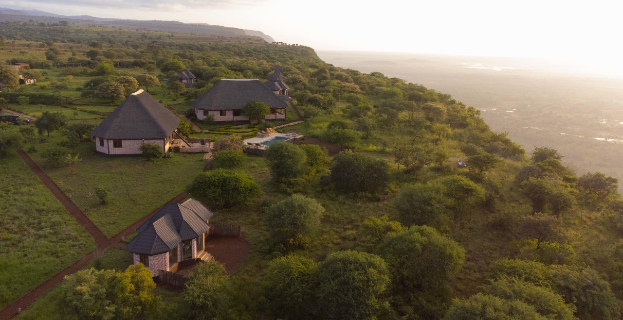 Herrliche Lodge auf dem Manyara-Steilhang