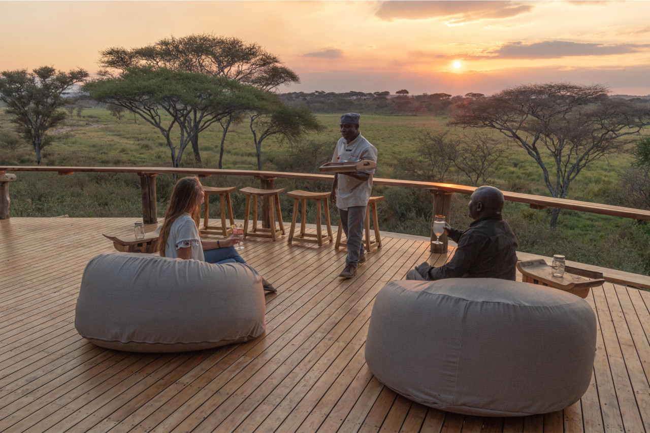 Oder Sundowner auf der Lodge-Veranda