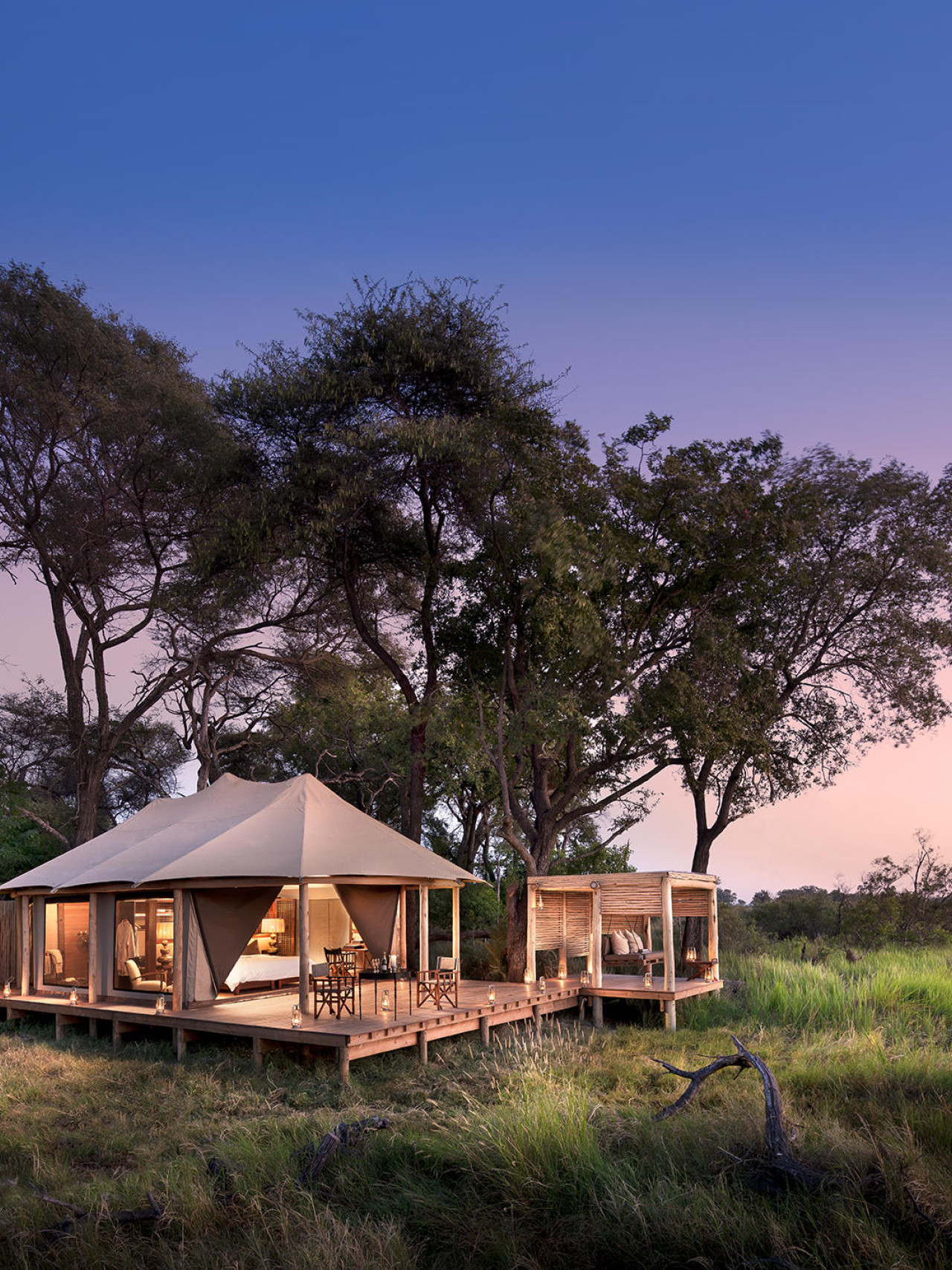 Schönes Camp mit zeitgenössischer Safari-Eleganz