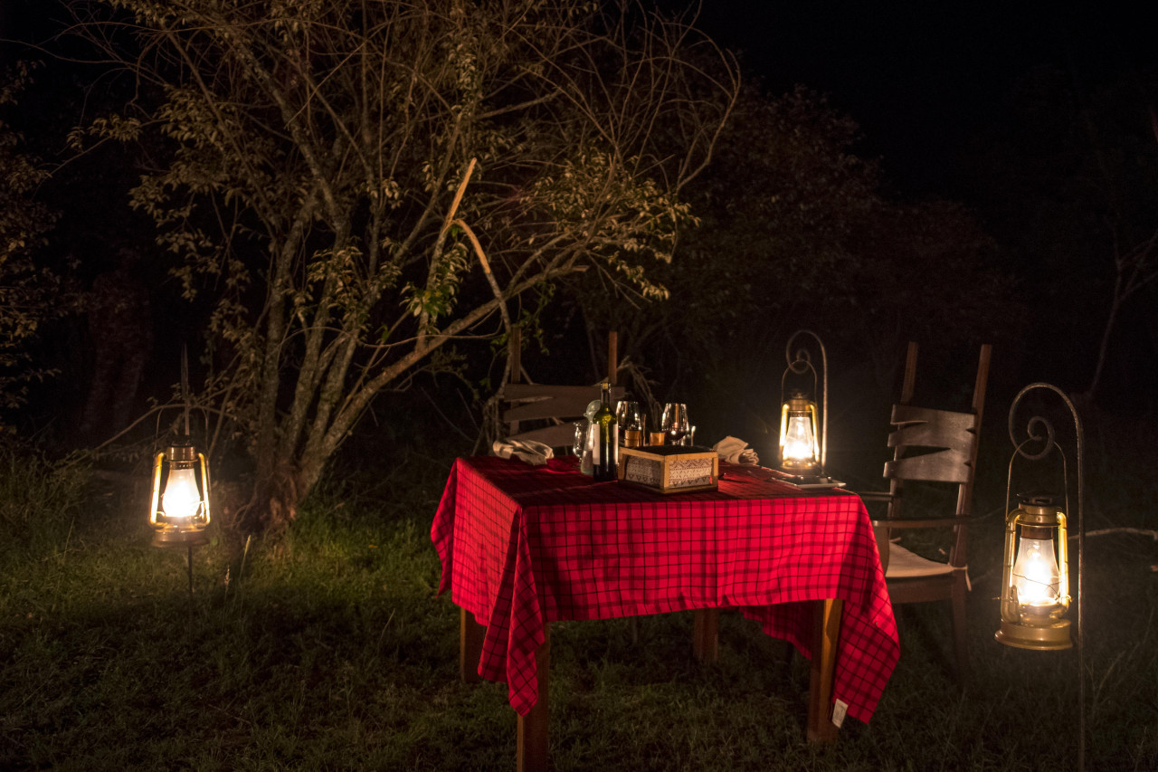 Privates Bush-DInner unter afrikanischem Sternenhimmel