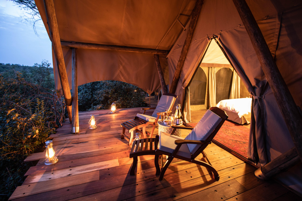 Veranda mit Blick auf die Wildnis