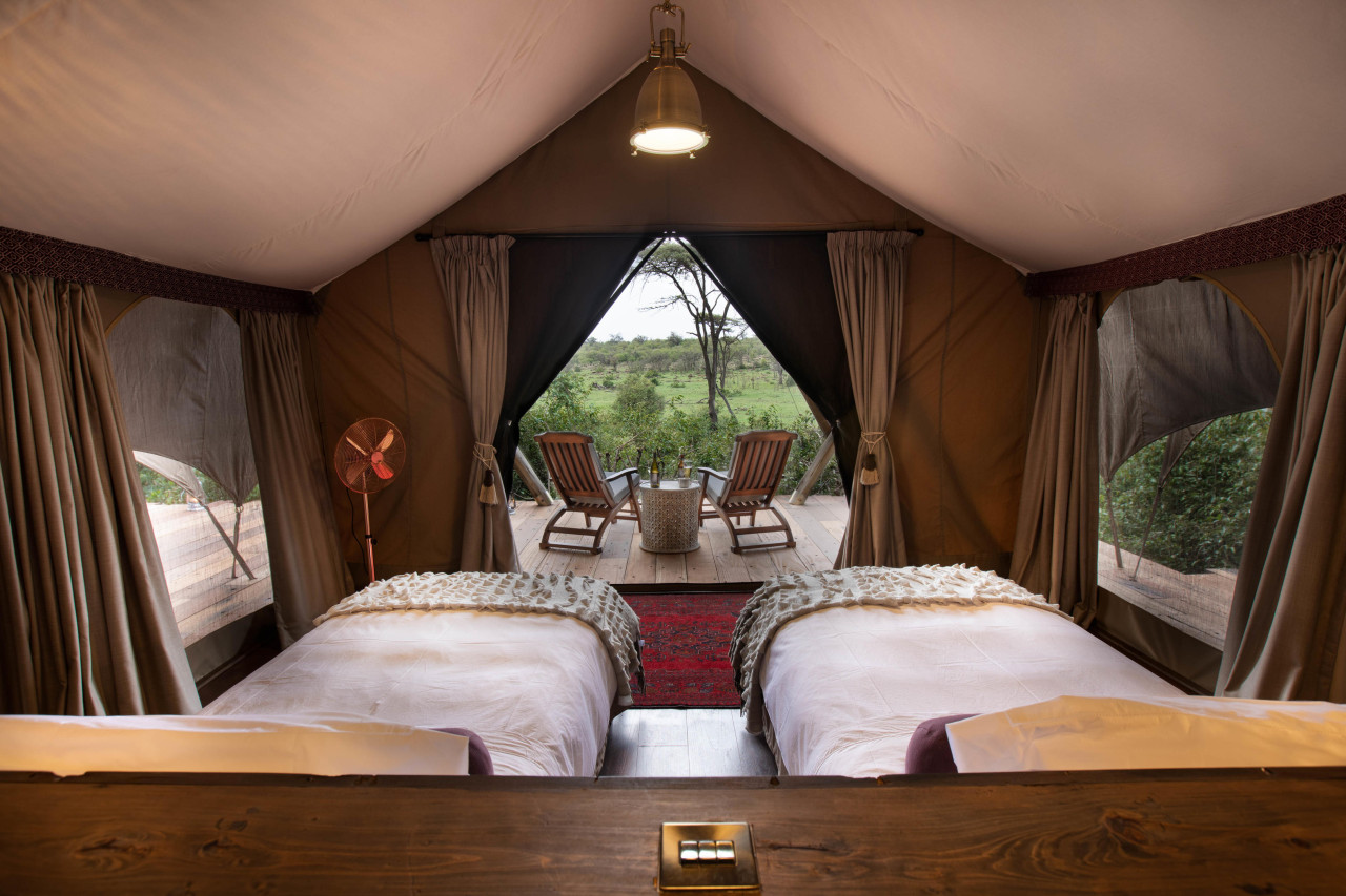 Schlafraum mit fantastischer Aussicht vom Bett