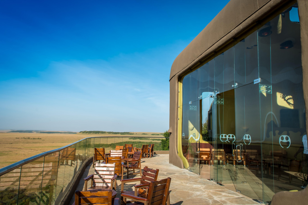 Spektakulärer Ausblick von der Terrasse der Lodge