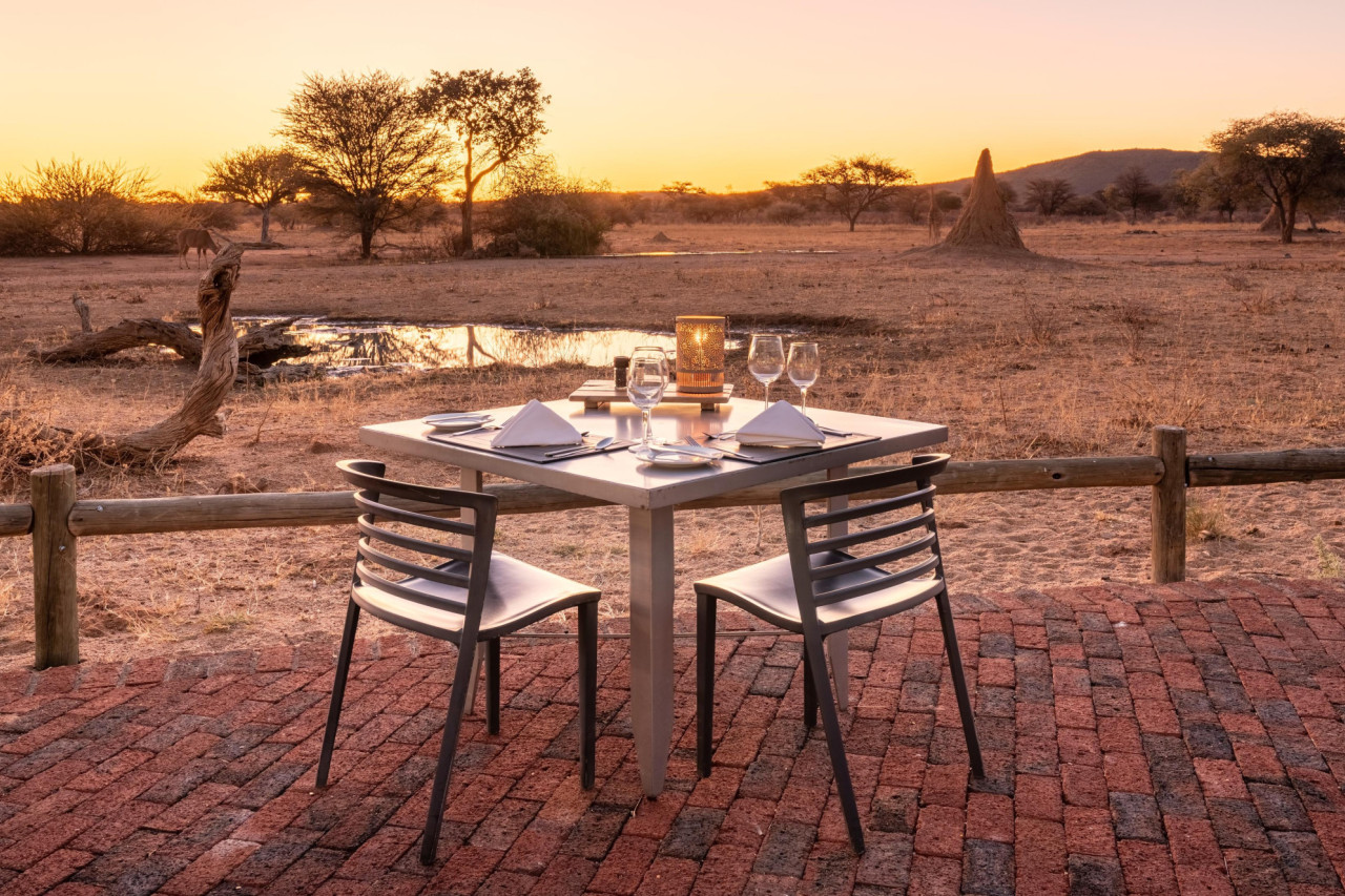 Optional bietet die Lodge ein privates Dinner an
