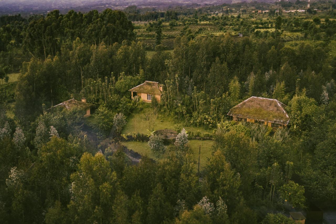 Safari-Lodge in üppigen tropischen Gärten