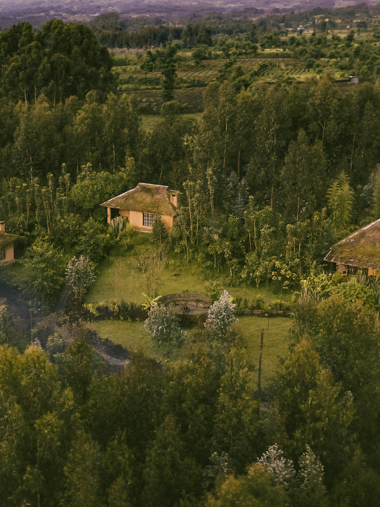 Safari-Lodge in üppigen tropischen Gärten