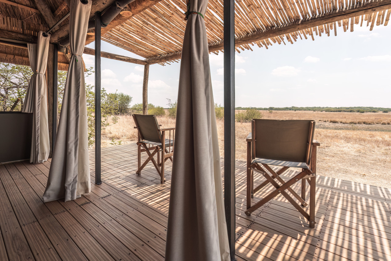 Veranda zur Entspannung zwischen den Pirschfahrten