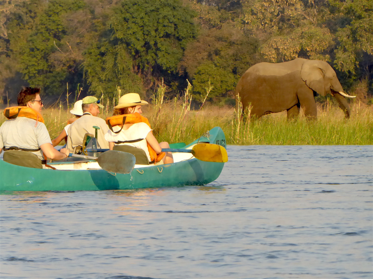 Mit dem Boot über den Sambesi gleiten