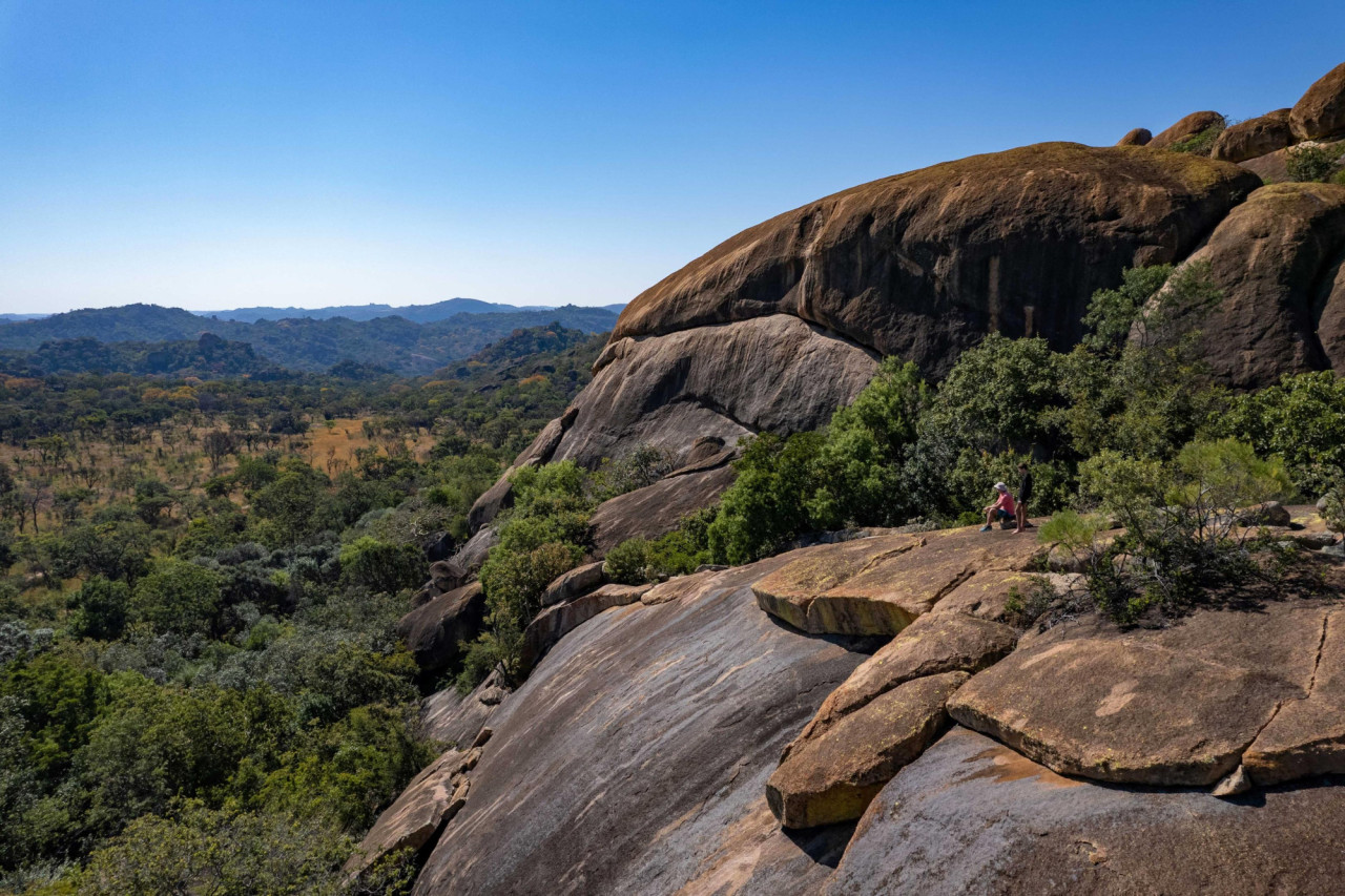 Blick von den Felsen zum Matobo-Nationalpark