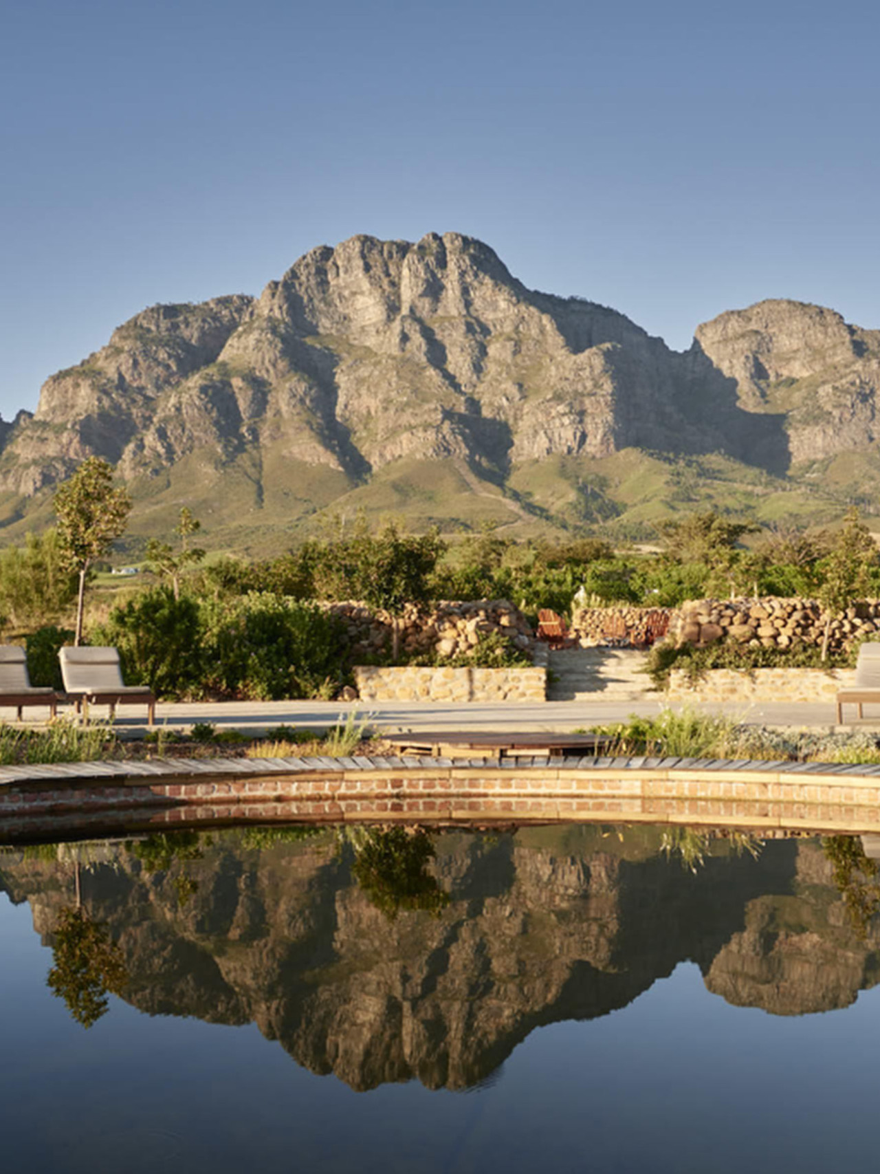 Atemberaubende Landschaft im Winelands Valley