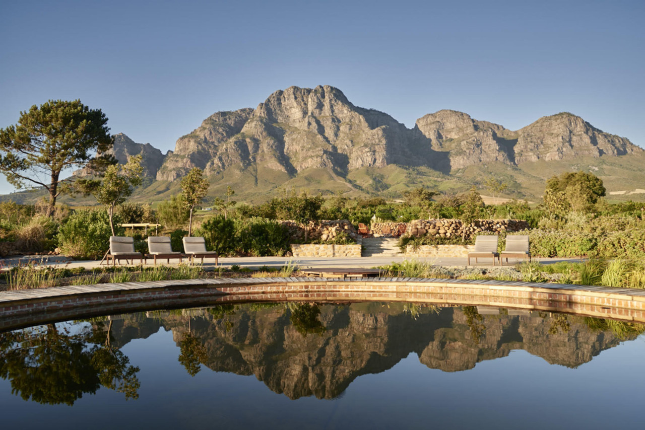 Atemberaubende Landschaft im Winelands Valley
