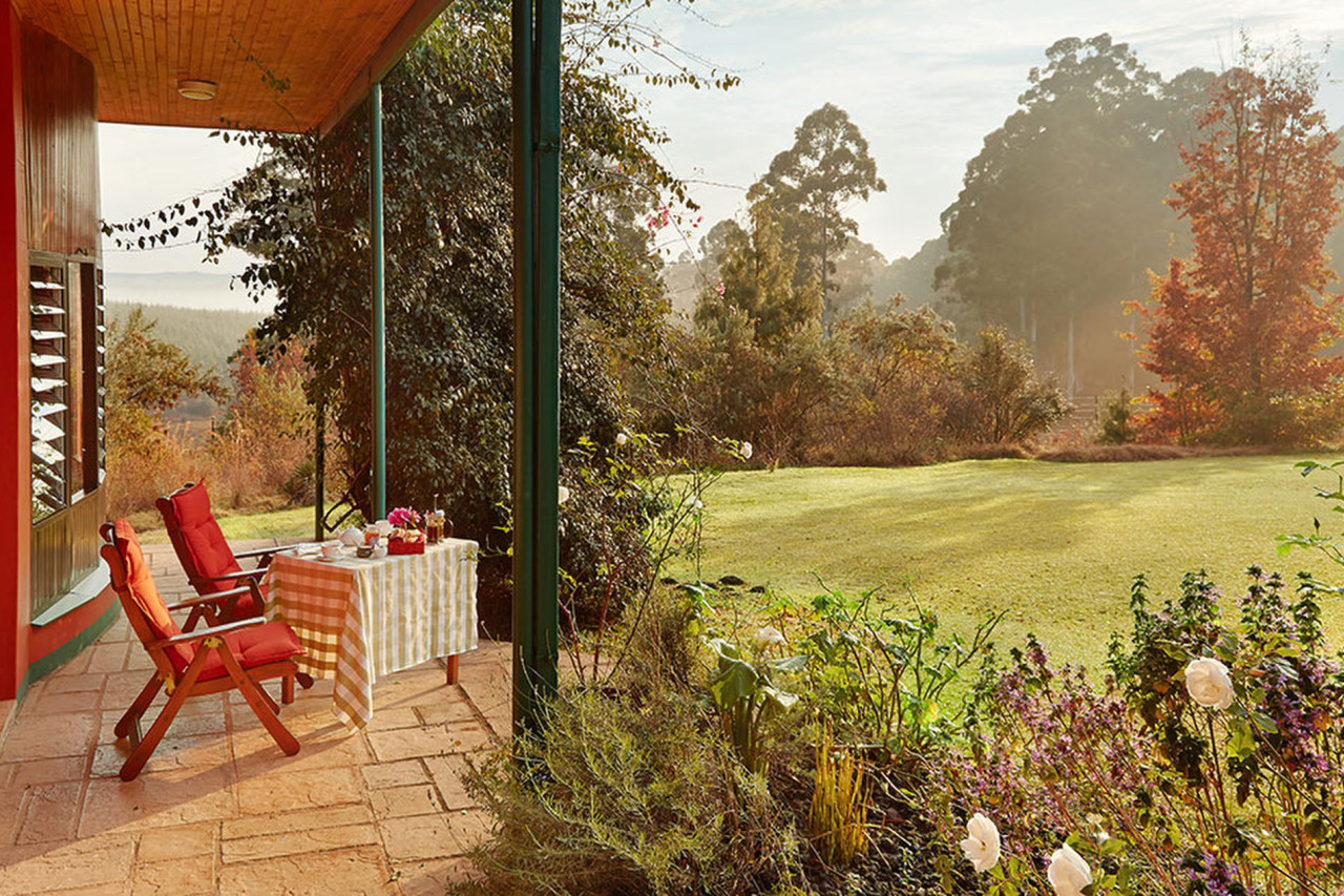 Herrlicher Blick von der Veranda in den Garten
